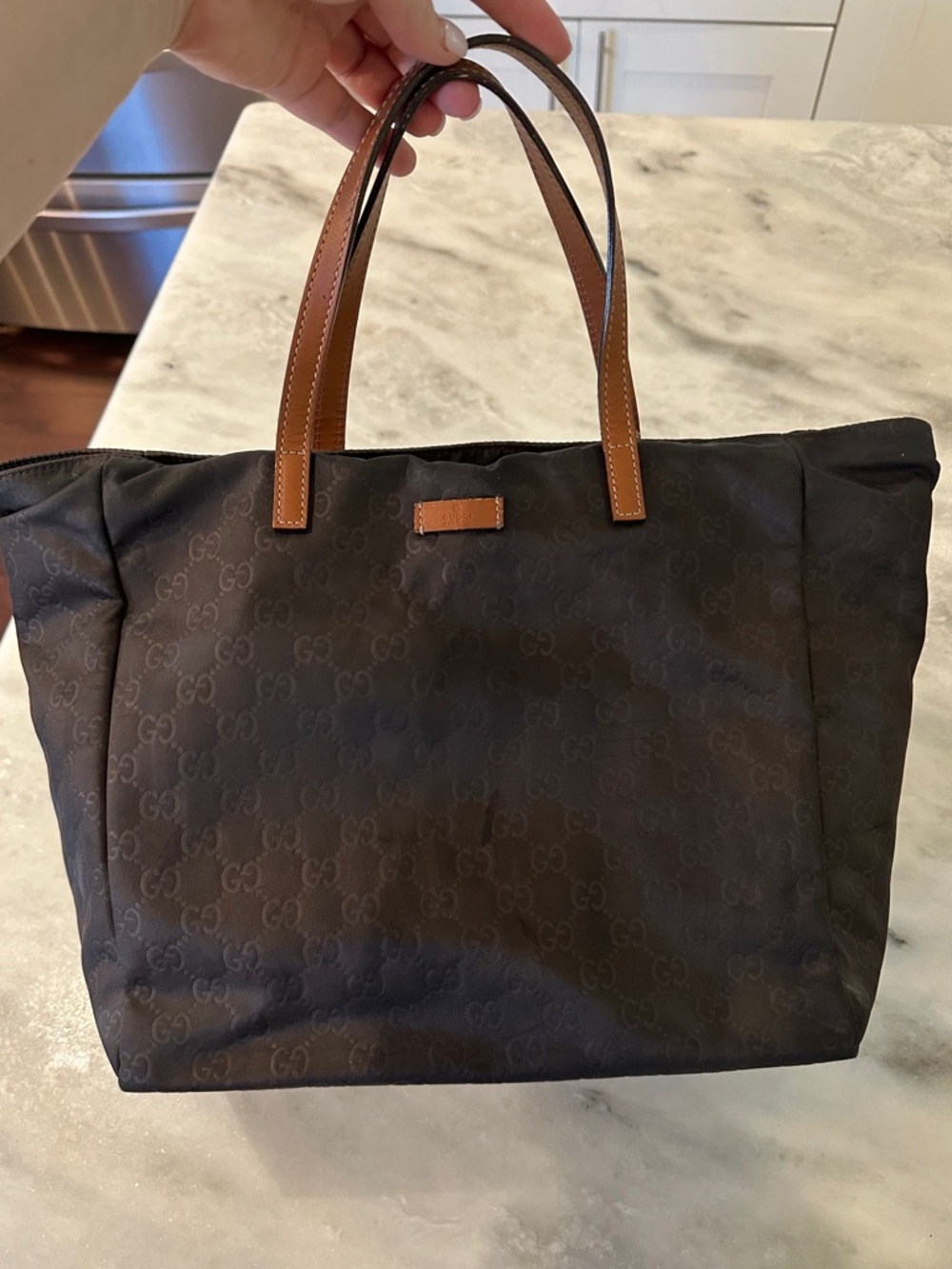 Gucci GG Monogram Black Nylon Tote